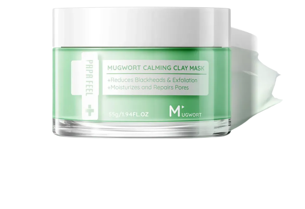 Mugwort Calming Clay Mask - Vista lateral Matcha Glow
