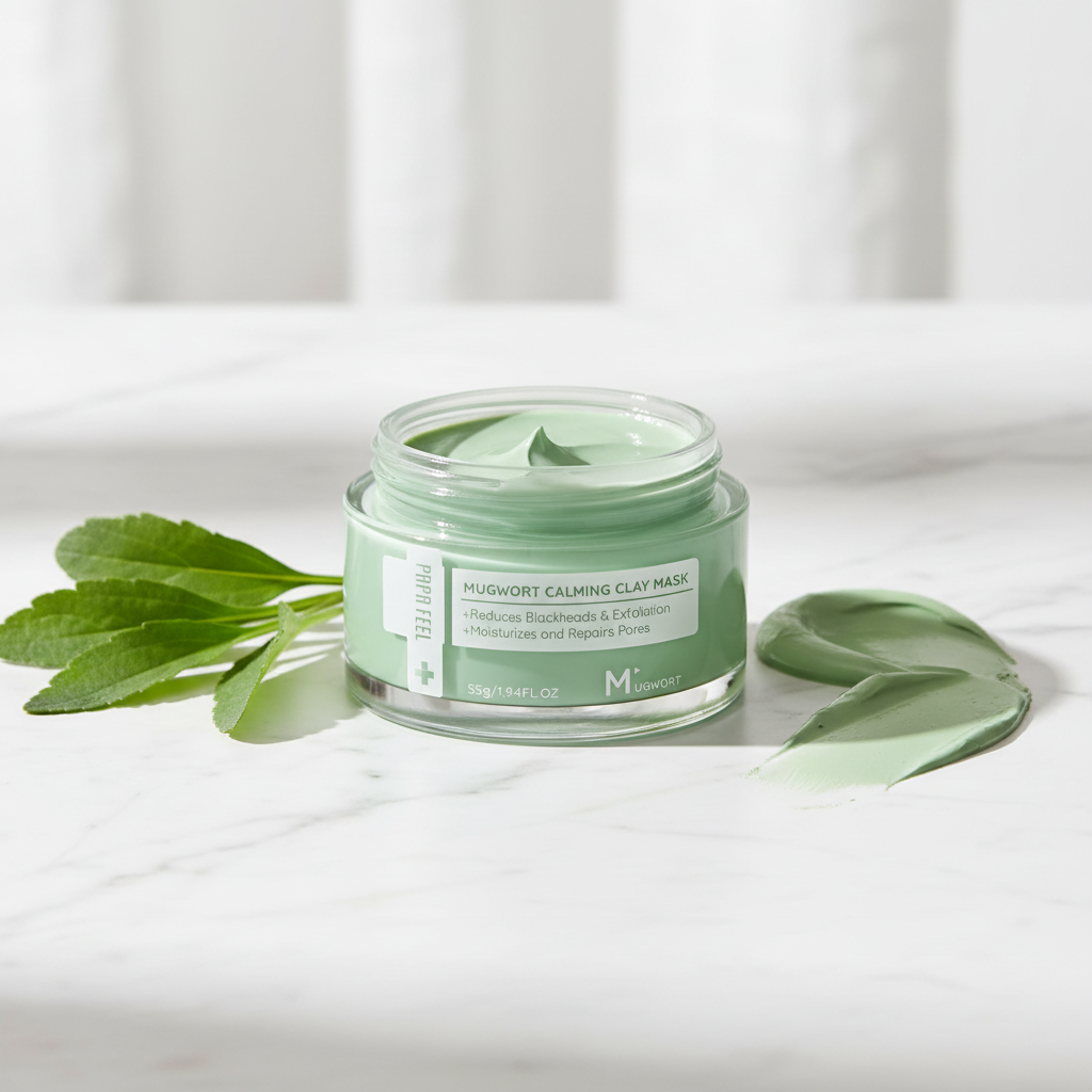 Mugwort Calming Clay Mask con hojas de mugwort - Matcha Glow